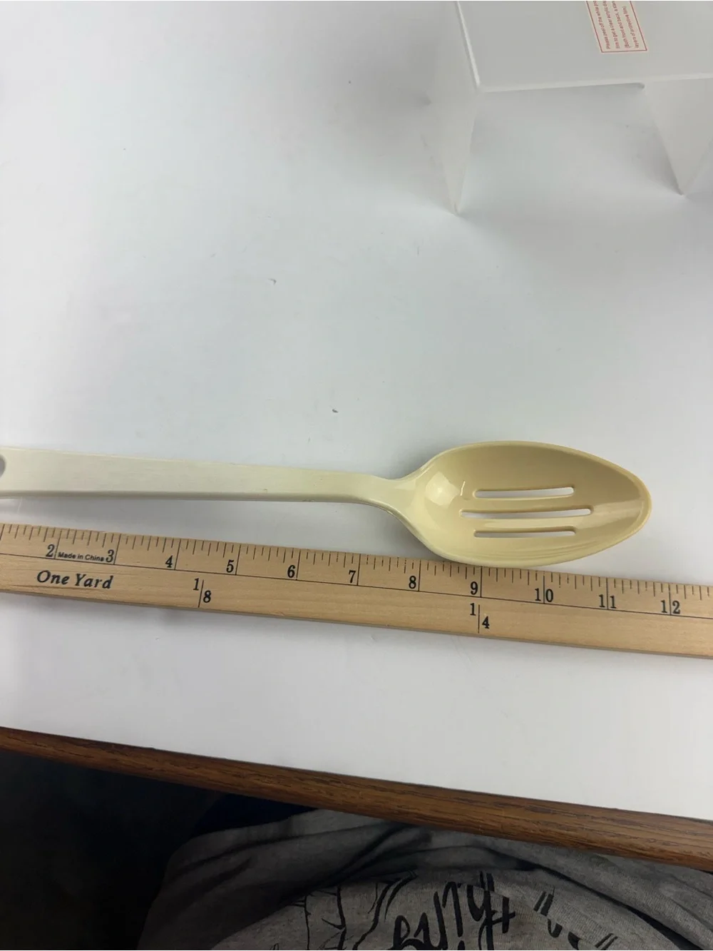 VTG Tailor Made Plastic Nylon 3 Slotted Serving Spoon White/Bone